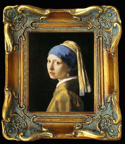 framed  Jan Vermeer Head of a Young Woman, Ta013-2
